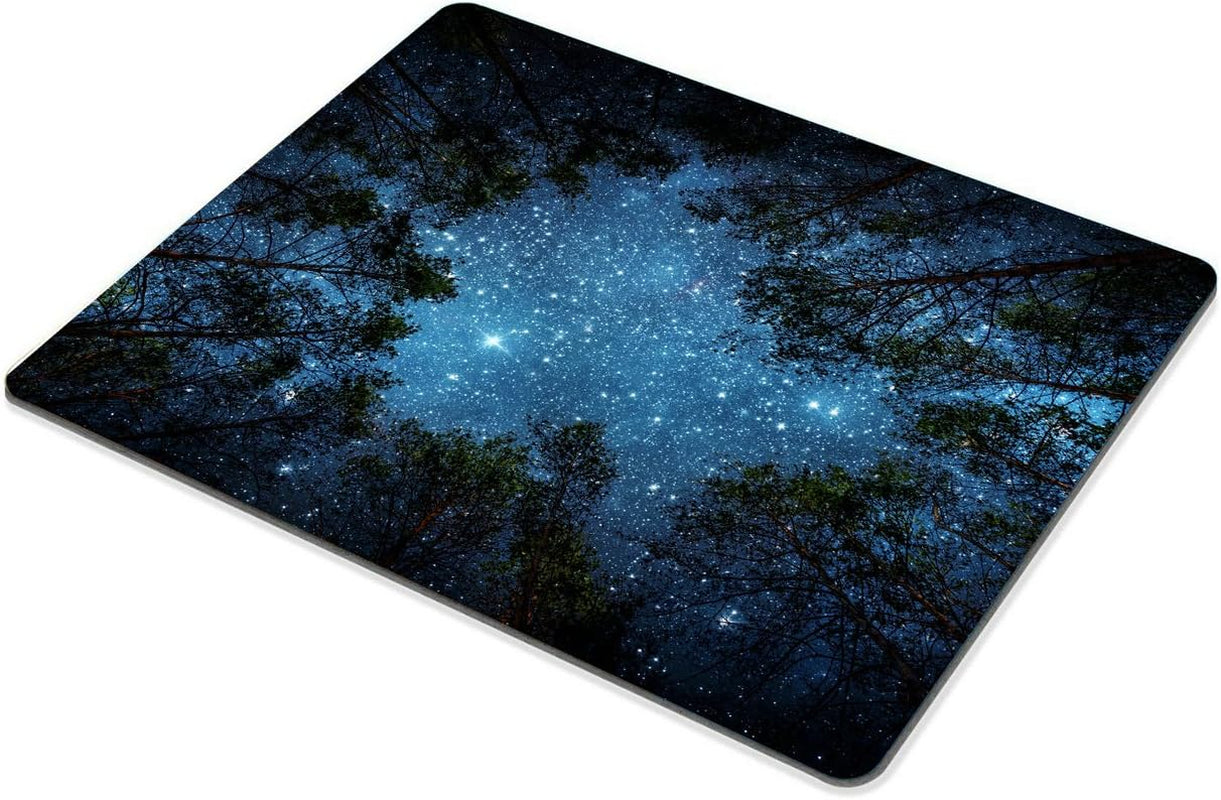Beautiful Night Sky Mouse Pad - the Milky Way and the Trees, Sublime Nature View Rectangle Non-Slip Rubber Gaming Mouse Pad