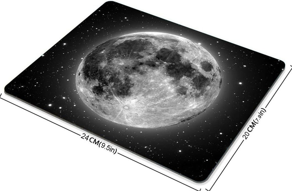 Gaming Mouse Pad Custom,Full Moon with Stars in the Background Non-Slip Thick Rubber Large Mousepad