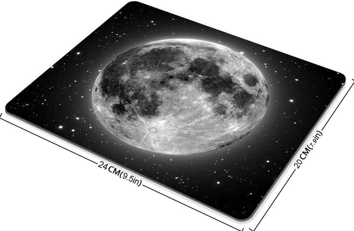 Gaming Mouse Pad Custom,Full Moon with Stars in the Background Non-Slip Thick Rubber Large Mousepad