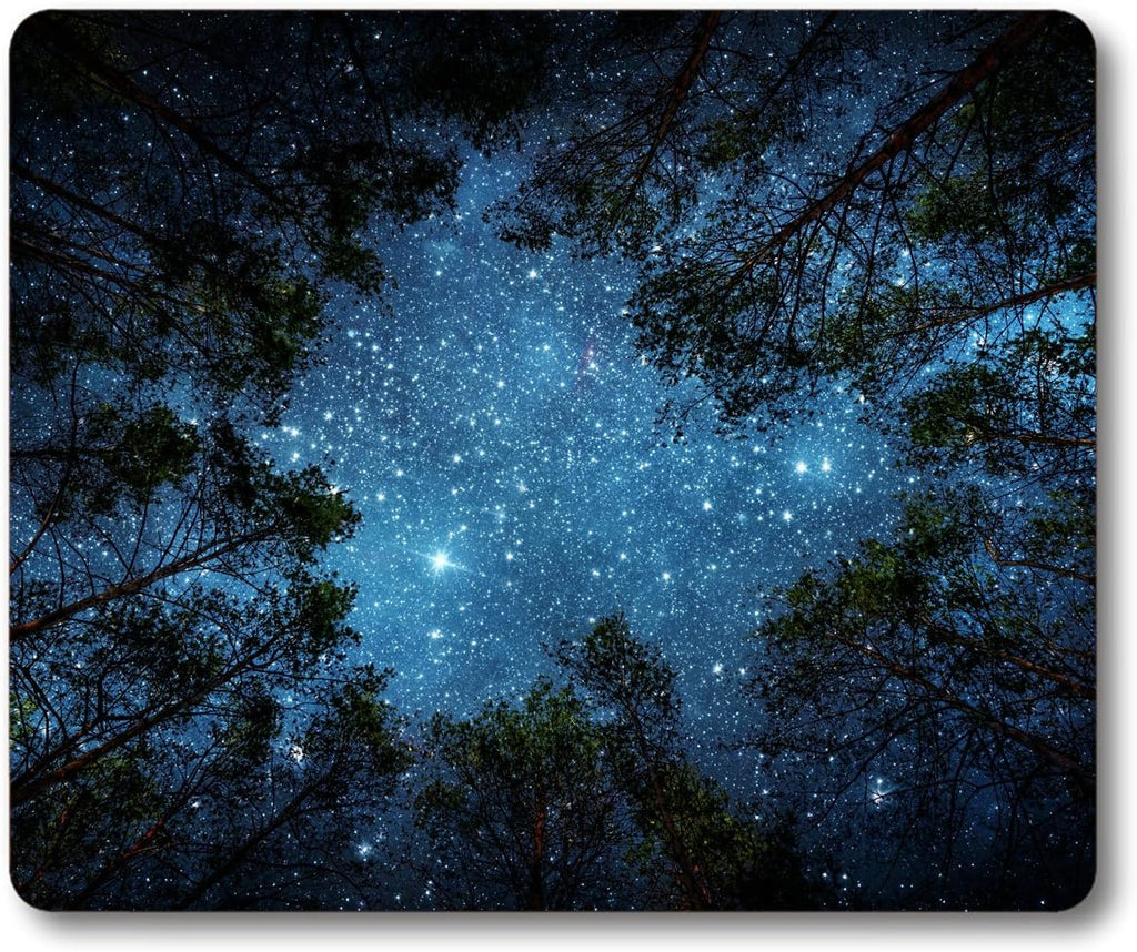 Beautiful Night Sky Mouse Pad - the Milky Way and the Trees, Sublime Nature View Rectangle Non-Slip Rubber Gaming Mouse Pad
