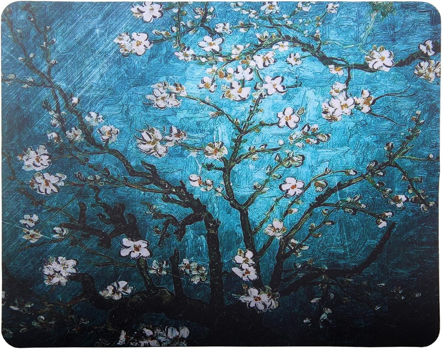 Mouse Pad, Gaming Mouse Pad, Non-Slip Rubber Base Mouse Mat with Designs for Laptop, Computer & Office, 9.5 X 7.9 X 0.12 Inches (Van Gogh Flower)