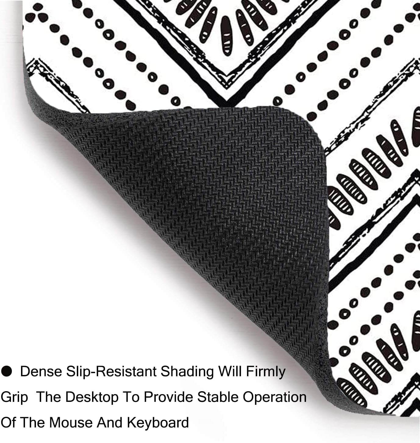 Extended Gaming Mouse Pad XXL Large Keyboard Mat Long Mousepad Desk Decor Writing Pad Non-Slip Rubber Base Mousepad Waterproof Keyboard Mouse Mat Desk Pad for Work Game Office Home Black White