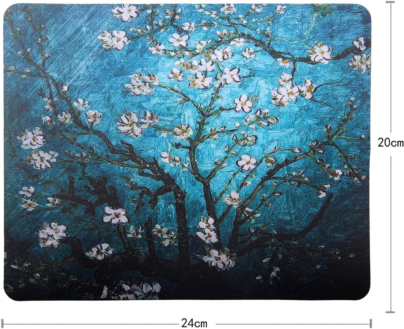 Mouse Pad, Gaming Mouse Pad, Non-Slip Rubber Base Mouse Mat with Designs for Laptop, Computer & Office, 9.5 X 7.9 X 0.12 Inches (Van Gogh Flower)