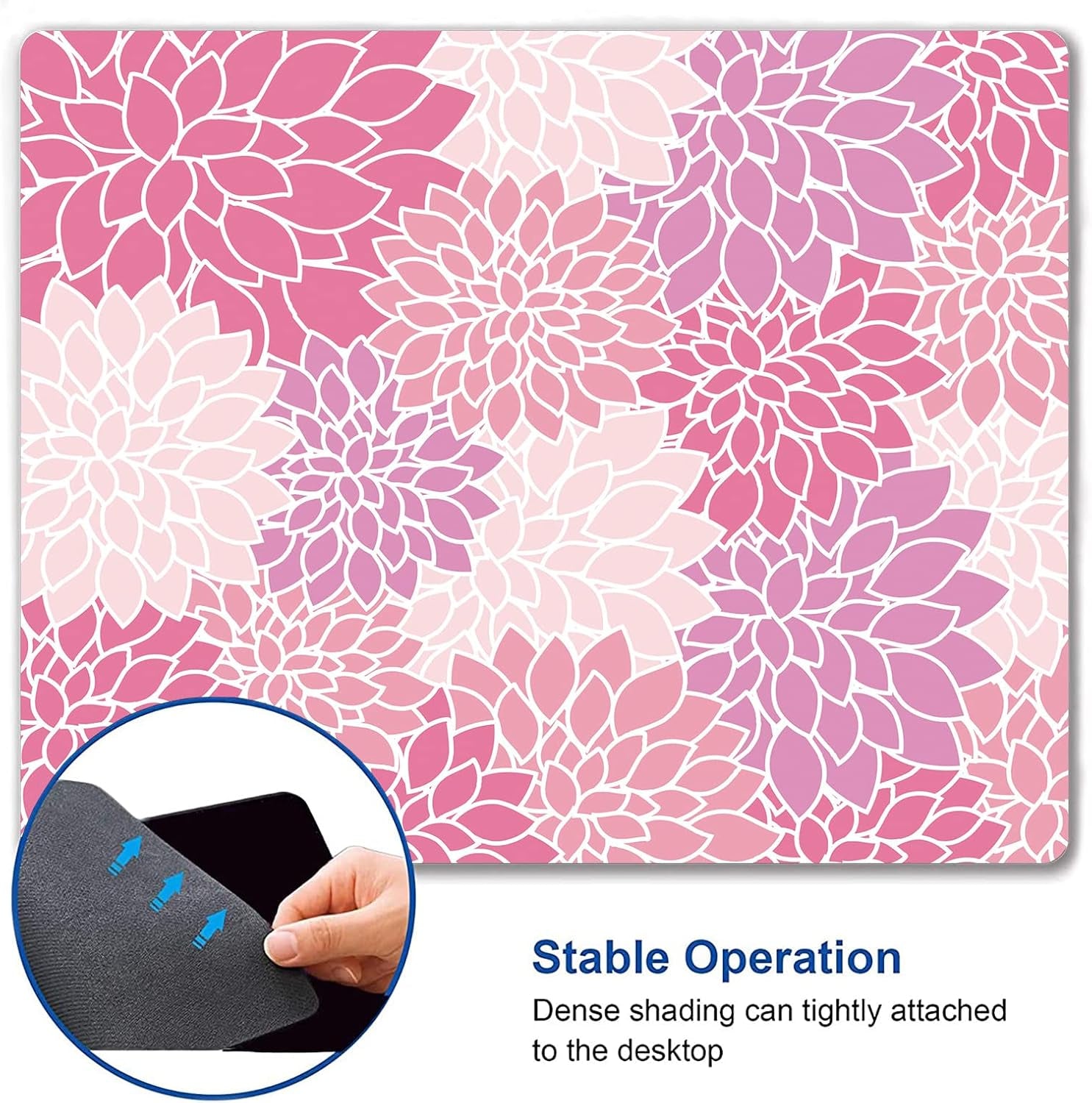 Custom Square Gaming Mouse Pad, Pink Mandala Mouse Pad, Unique Design Anti-Slip Rubber Base Mouse Pad for Desktop Computer and Laptop Mouse Pad