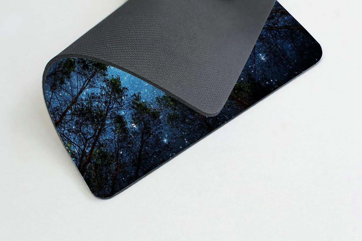 Beautiful Night Sky Mouse Pad - the Milky Way and the Trees, Sublime Nature View Rectangle Non-Slip Rubber Gaming Mouse Pad