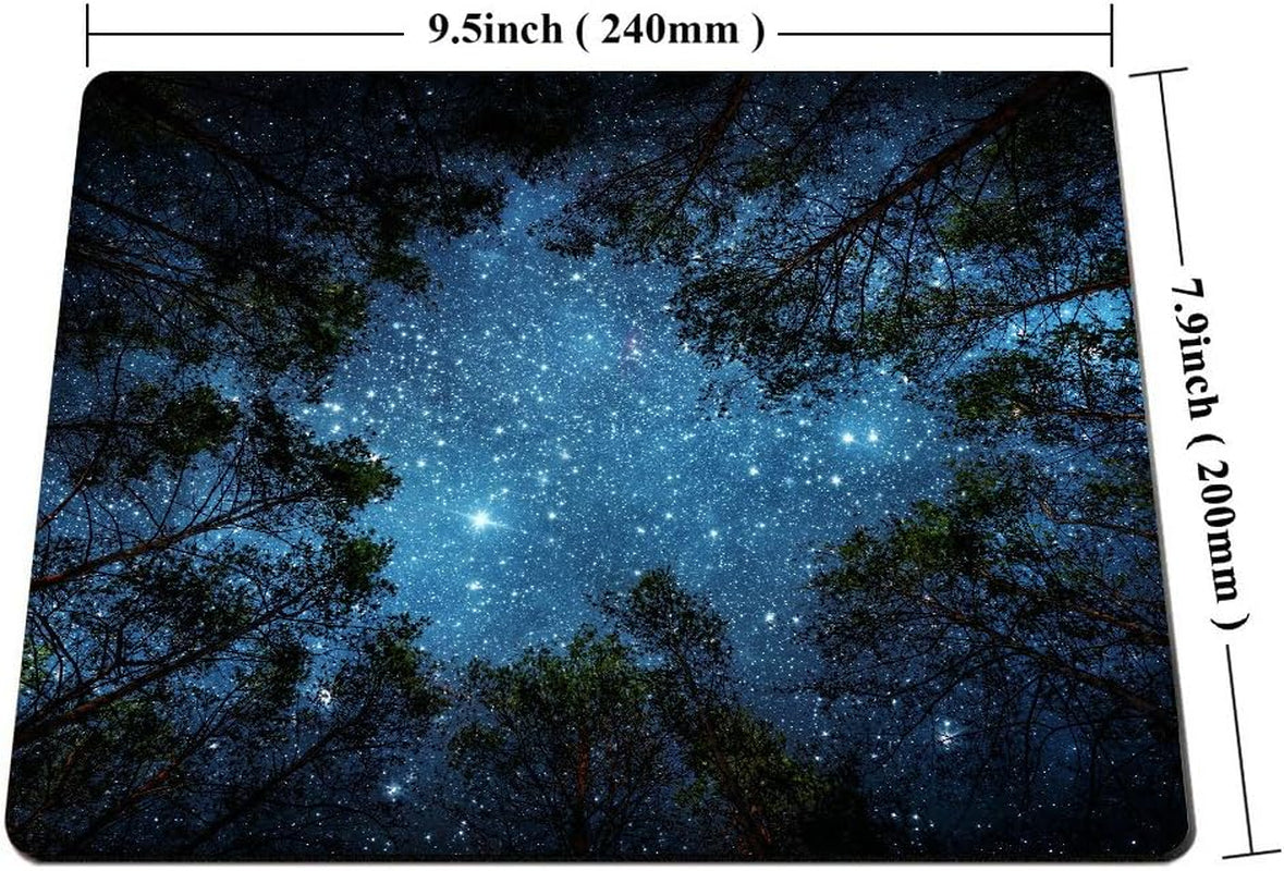 Beautiful Night Sky Mouse Pad - the Milky Way and the Trees, Sublime Nature View Rectangle Non-Slip Rubber Gaming Mouse Pad