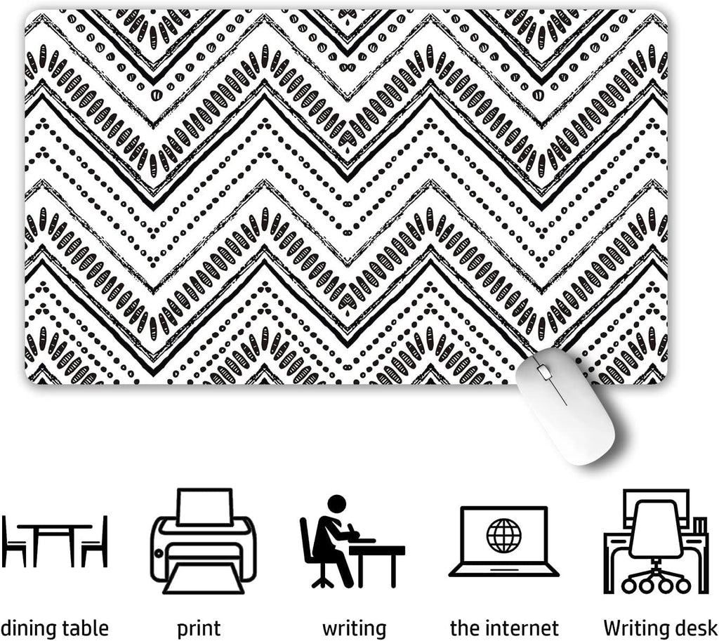 Extended Gaming Mouse Pad XXL Large Keyboard Mat Long Mousepad Desk Decor Writing Pad Non-Slip Rubber Base Mousepad Waterproof Keyboard Mouse Mat Desk Pad for Work Game Office Home Black White